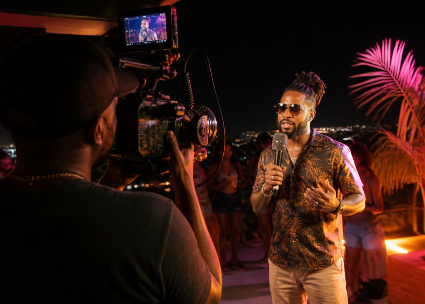 Nite Lyfe International crew filming on location in Jamaica